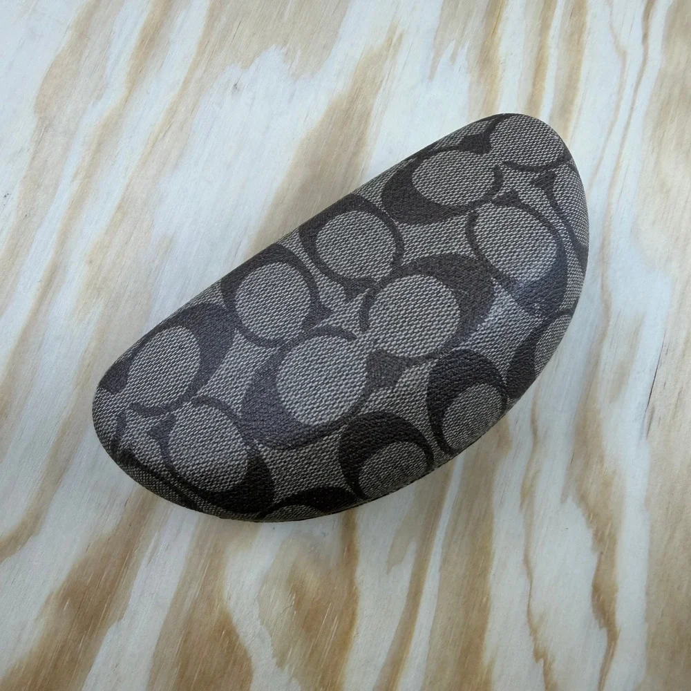 Coach Brown Signature C Monogram Hard Clamshell Sunglasses Eyeglasses Case